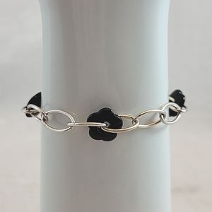 Sterling Silver & Black Agate Bracelet